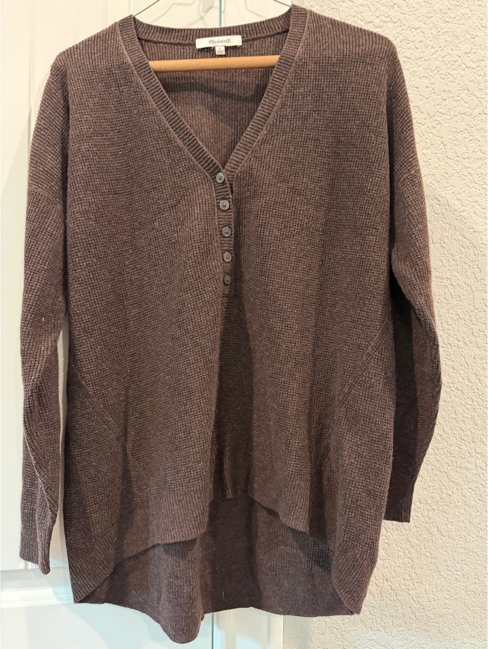 Madewell Brown Knit Pullover Sweater, Size Small
